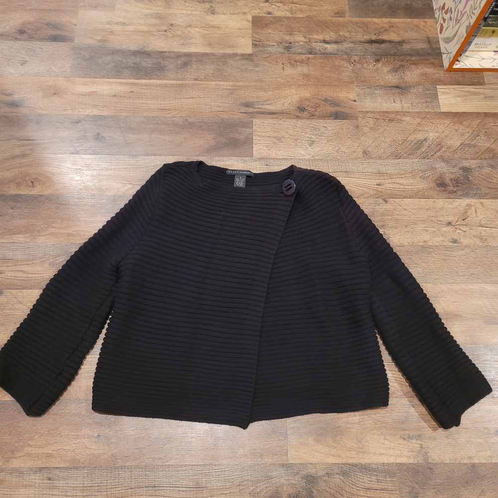 Grace Elements Black Ribbed Cardigan